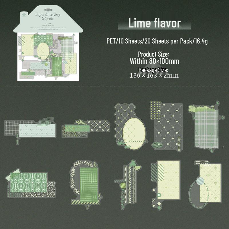 Ketchup Style Plaid Border Journal Stickers - Island of Light DIY Collage Pack