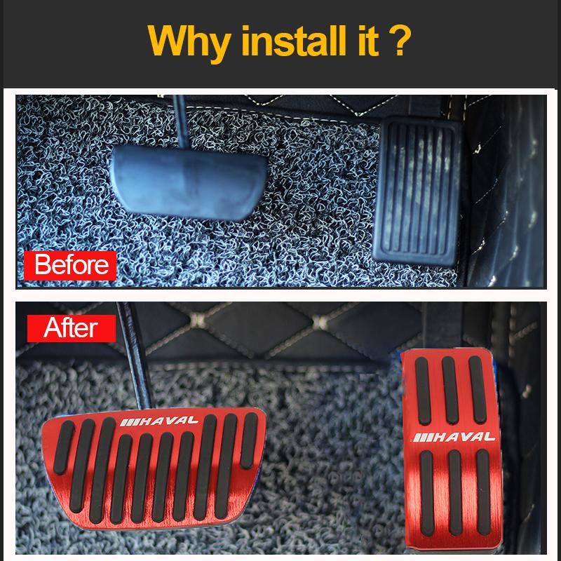 Hliníkový kryt pedálů na plyn Plynové palivo Brzdové destičky Kryt desky pro Haval H6 H6S 2022 Ochrana interiéru Příslušenství Styling vozu