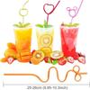 10pcsDisposable Shaped Straws for Festivals and Parties, Colorful Food-Grade Curved Straws, Transparent Irregular Artistic Plast