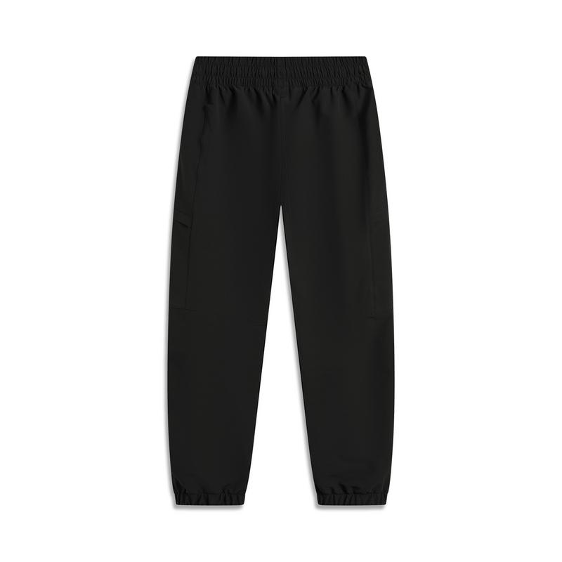 Li Ning Fitness Serie Unifarbene Lässige Einfache Bündchen Gestrickte Sporthosen Damen Hosen Schwarz AYKV382-2