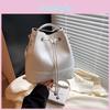 Stylish Pu Leather Bucket Bag With Dual Shoulder Straps For Fashionable Women On The Go