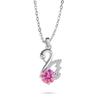 Collana con Ciondolo Cigno 6,5 mm per Donna Design Minimalista Elegante Catena Clavicola D VVS1 Gioiello Delicato