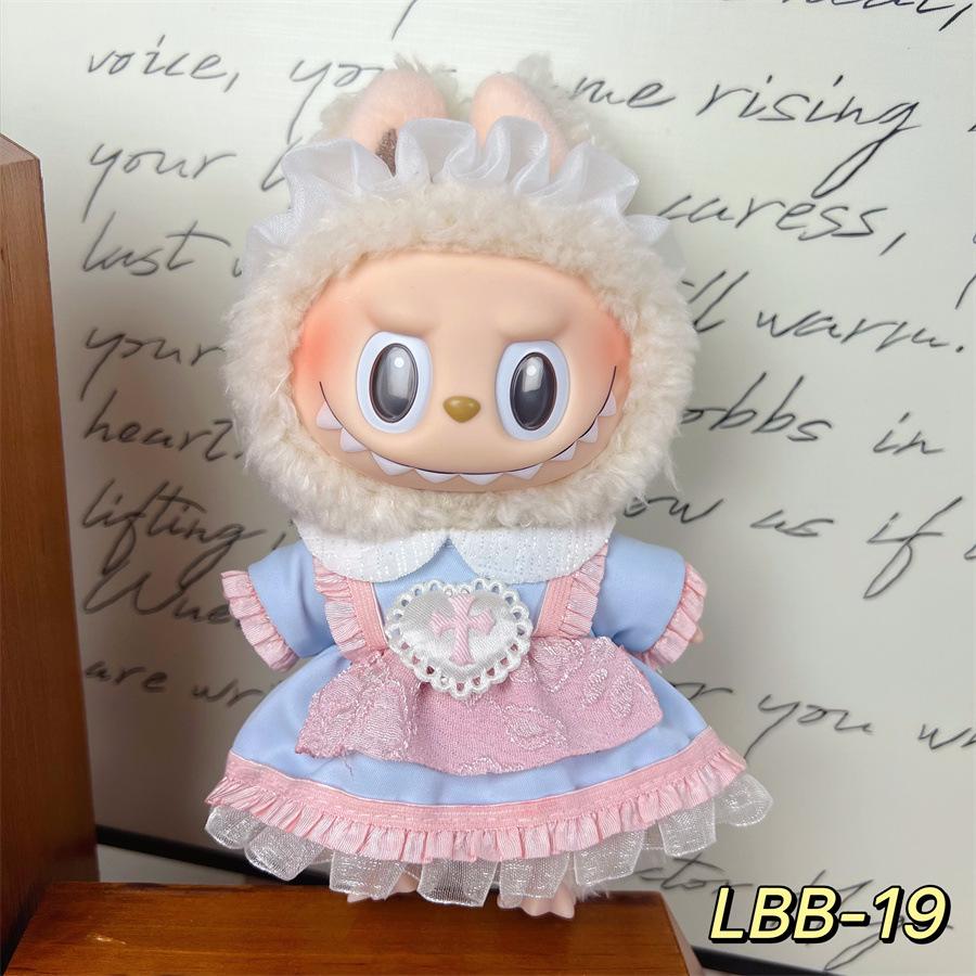 17cm Labubu Plush Doll Clothes Changeable Outfits for Dolls