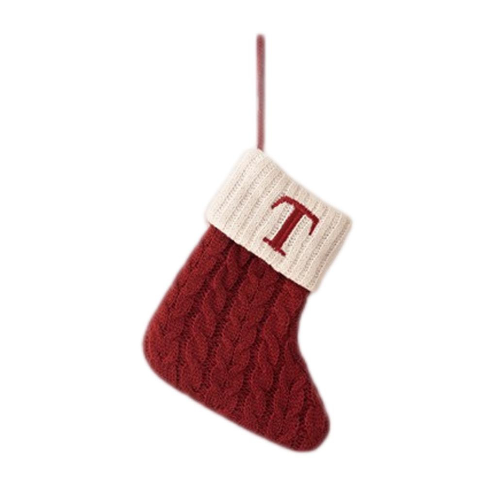 Letter Christmas Stocking Creative Christmas Tree Ornament Christmas Knitted Socks Decoration Props Christmas Decorations