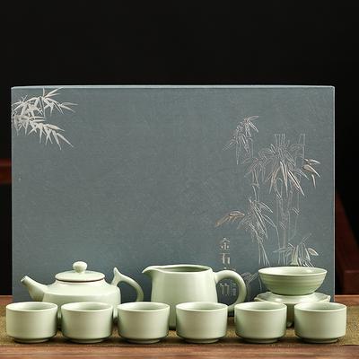 Ceramic Ge Kiln Ru Kung Fu Tea Set Business Company Activities Gift Boxes for Customers