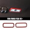 Rear Roof Reading Light Lamp Trim For Ford F150 2015- Red Carbon Fiber ABS