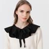 Fashion Ruffled Shawl False Collar Ribbon Decoration Necklace Lapel Blouse Detachable Shoulder Wraps Cape Girls Fake Collar
