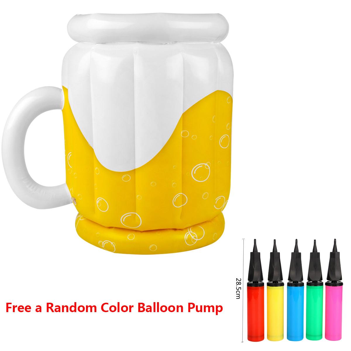 

1 упаковка надувное ведро для льда для пива для летних вечеринок с насосом, охладитель для напитков в форме кружки для бассейна, пляжа, пикника, тематические принадлежности для вечеринок