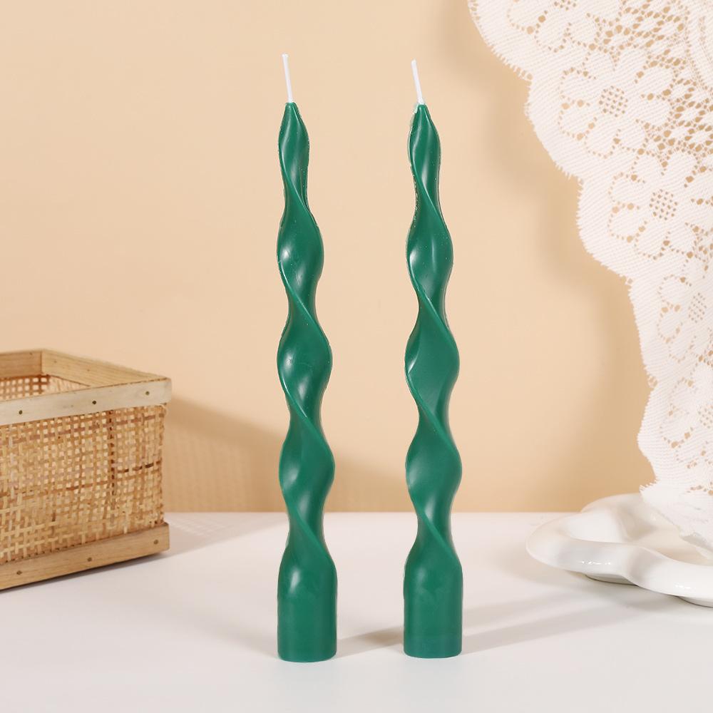 25cm Classic Colorful Threaded Long Rod Candle Household Creative Odorless Twisting Rod Wax