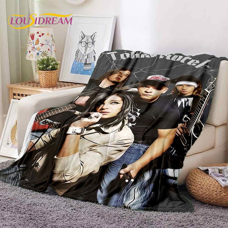 

3D Покрывало Tokio Hotel Билл Каулитц, Мягкое Фланелевое Одеяло, Плед, Удобное Одеяло для Пикника, Кровати, Дивана, Дома, Спальни 75x90cm