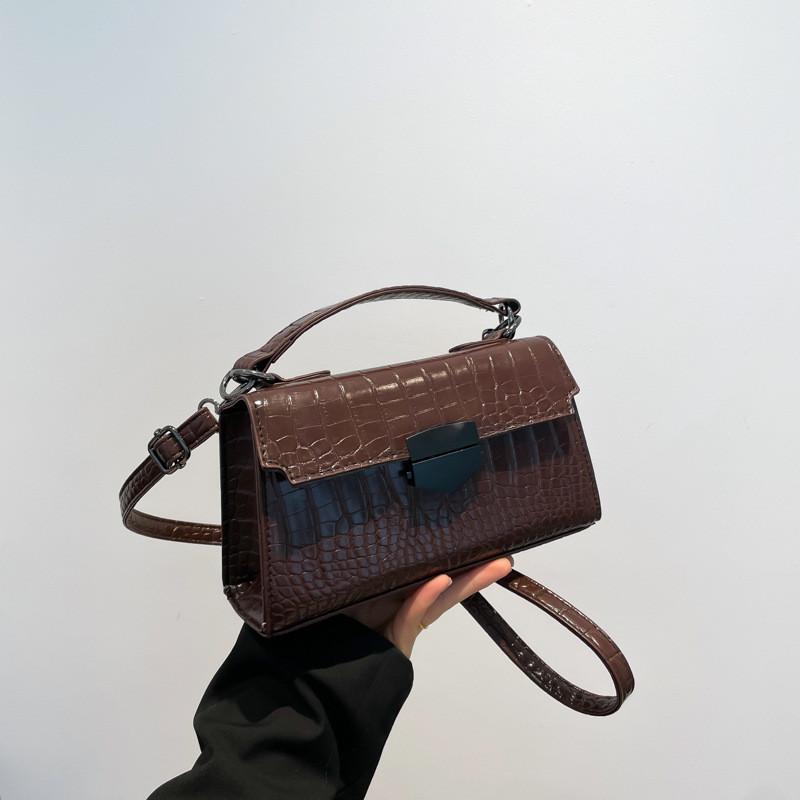 Fashionable Street Style Small Handbag Medium Soft Pu Leather For Daily Use коричневый
