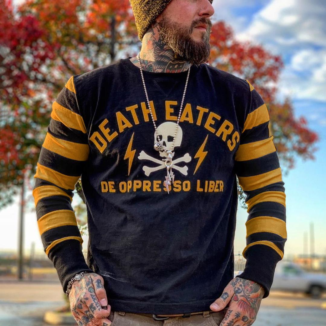 

Футболки с принтом в виде черепа на тему Хэллоуина в 3D-стиле, повседневные футболки с круглым вырезом и длинными рукавами для мужчин, уличные футболки Y2k, футболки L