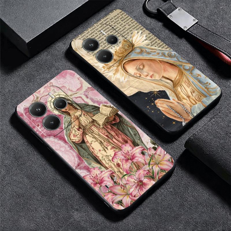 Virgen Mary Virgin De Guadalupe Soft Phone Case for Xiaomi Redmi Note 12 13 14 15 Pro Plus 11 12S 11S 11T 10 4G Black Cover Back