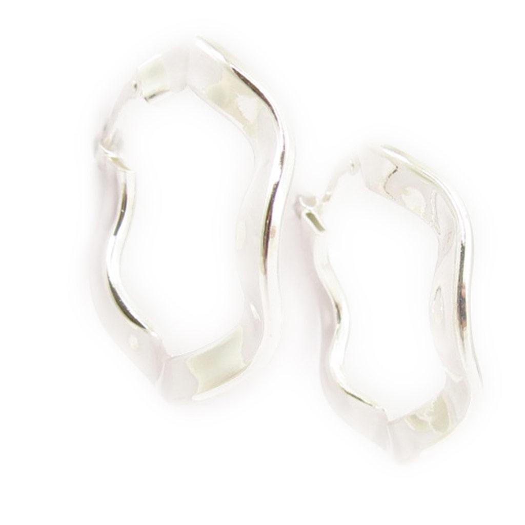 Les Trésors De Lily [K7038] - Silver 'Lola' Hoop Earrings 28 Mm