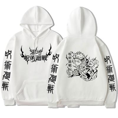 Japan Anime Jujutsu Kaisen Hoodie Itadori Yuji Grafik Hoodies Übergroßes Kapuzensweatshirt Lange Ärmel Herren Damen Kleidung