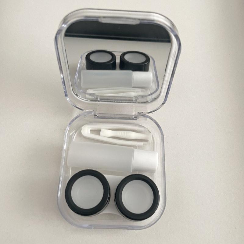 Laser Butterfly Pattern Square Lens Container Women Eye Contacts Lens Case Color Contact Lenses Storage Box Portable Travel Set