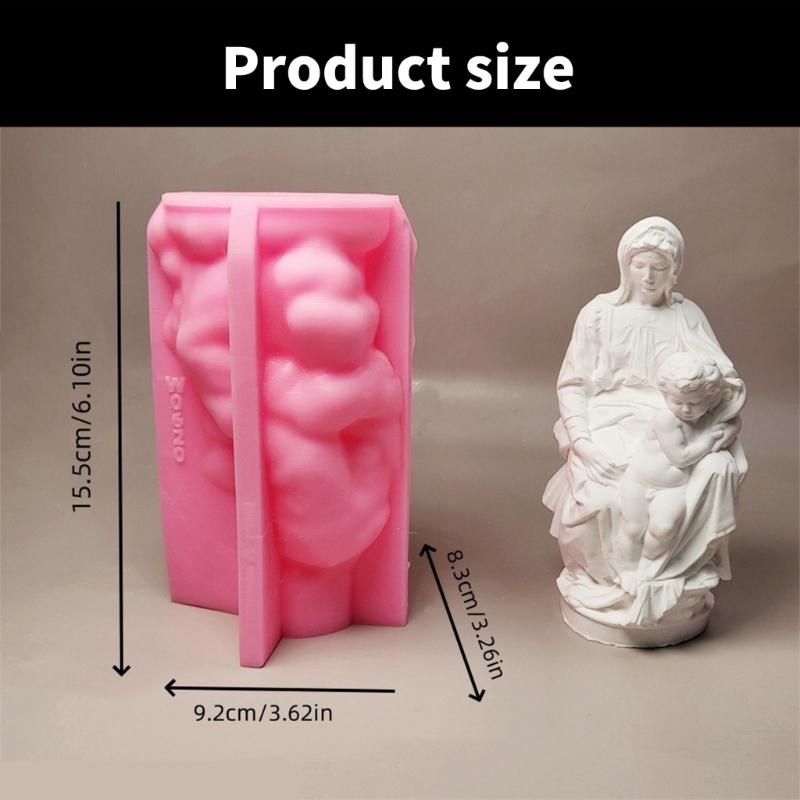 Heat Resistant Mold Easy Release Silicone Mold for Detailed Mother and Child Statue Religious Souvenir Making Mold