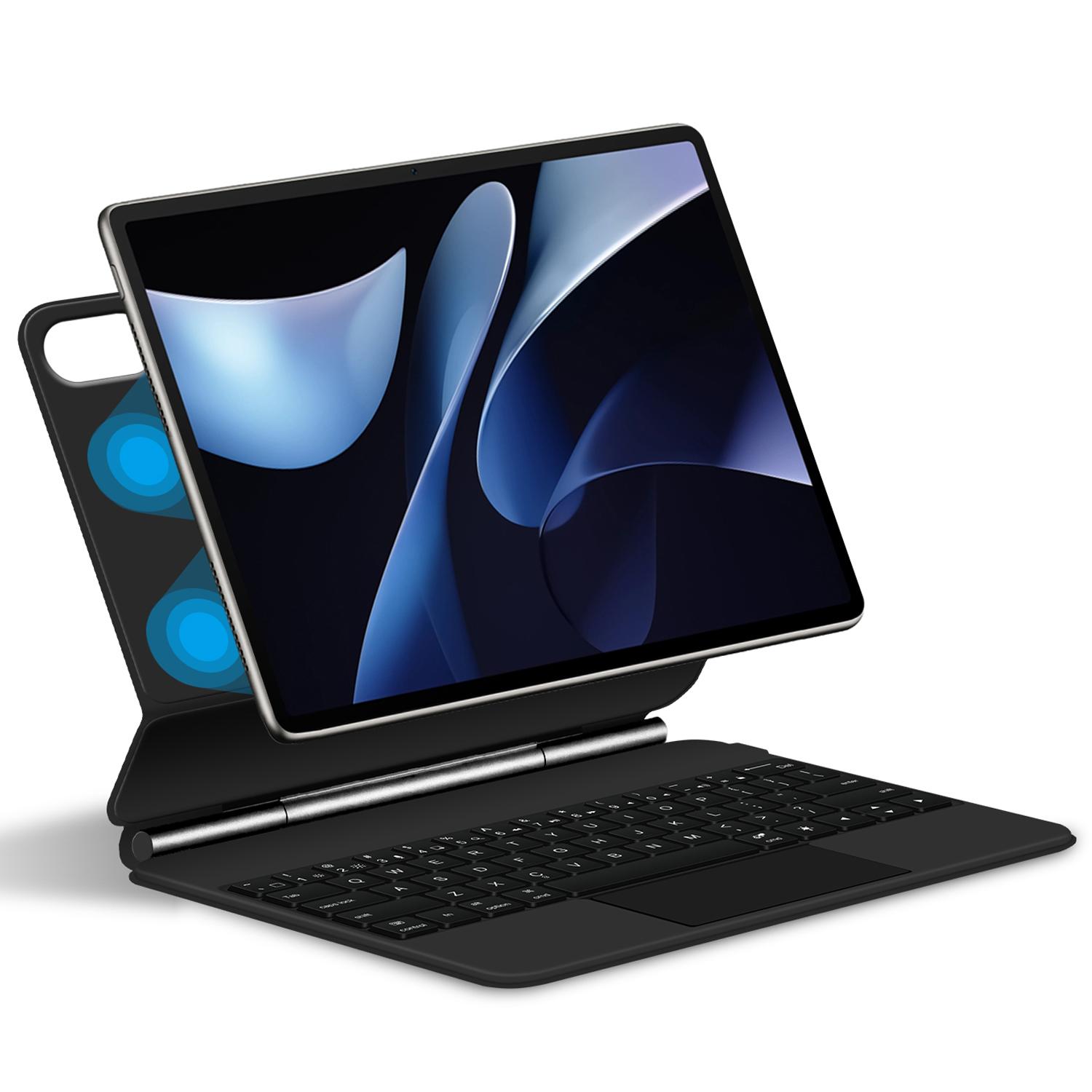 

For Huawei MatePad Air (2024) Magnetic Floating Bluetooth-compatible Keyboard+Leather Tablet Case A