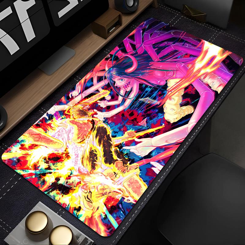 Mauspad PC Rutschfest Gamer Denji Tastaturpad Laptop Gaming Zubehör Mauspad Japan Anime C-Kettensägenmann Schreibtisch-Mausmatte