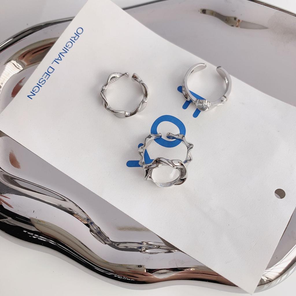 Personalized Moonstone Cold Wind Ring Niche Design Sense High Sense Temperament Cool Opening High Sense Female