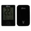 Thermomètre sans fil noir otio 936066 - affichage heure et température - intérieur/extérieur