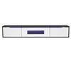 TV Cabinet High Gloss 180 cm, Black White with LED Lighting USB, Modern TV Lowboard with Wall Mounting, Color-Changing Light for Living Room