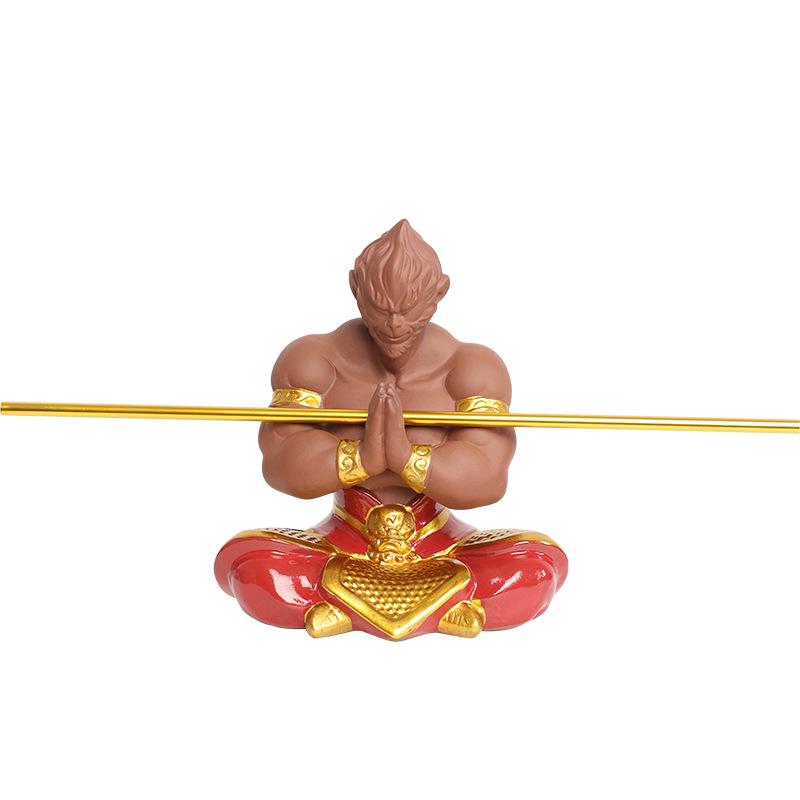 Ceramic Sun Wukong Character Statue, Modern Art Sculpture, Home Living Room, Loft Crafts Gift, Battle God Monkey Statue