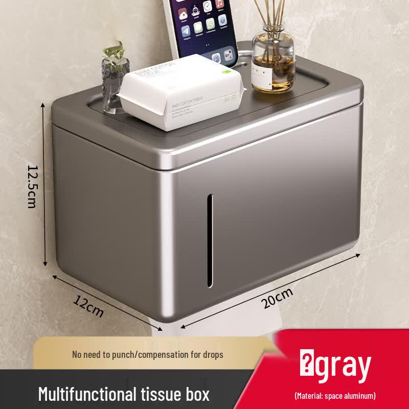 GOWKE Wall-Mounted Tissue Holder with Shelf