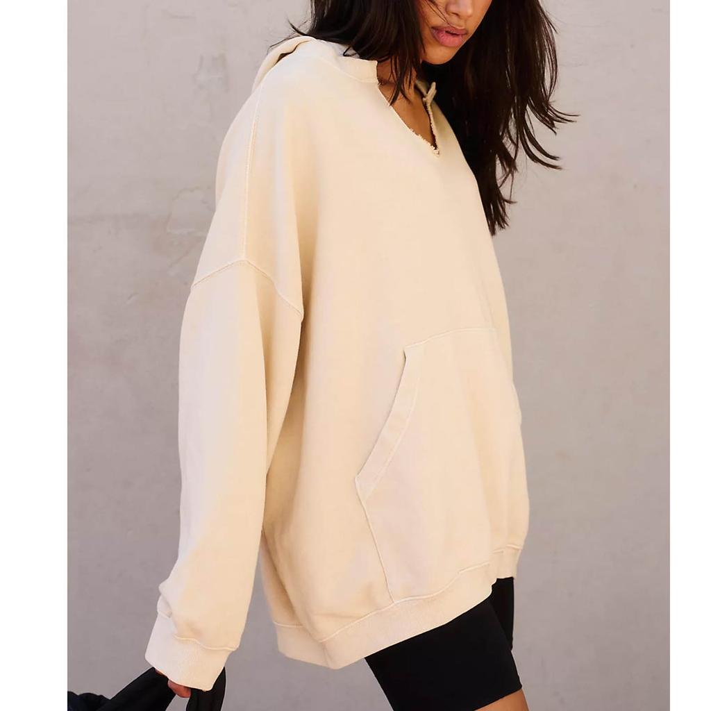 Módní dámská nadměrná mikina ležérní s kapucí s dlouhým rukávem pulovr topy