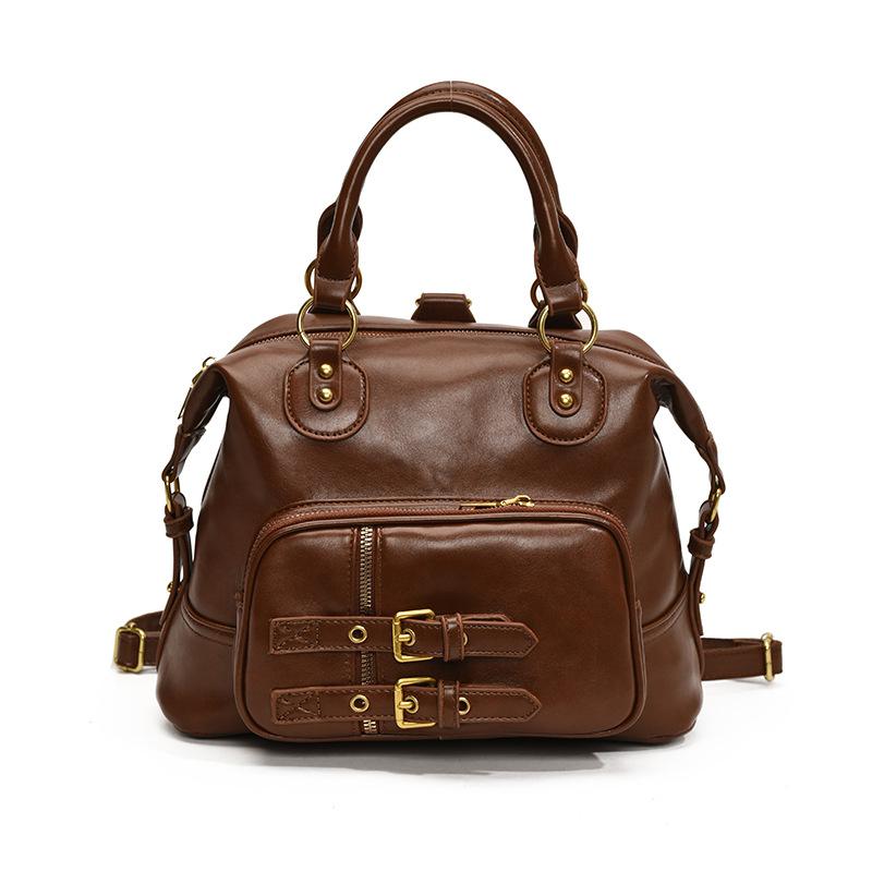 

Модный рюкзак, женская сумка-тоут, большая вместимость, рюкзак через плечо, винтажная сумка из вощеной кожи с маслом, многофункциональная сумка