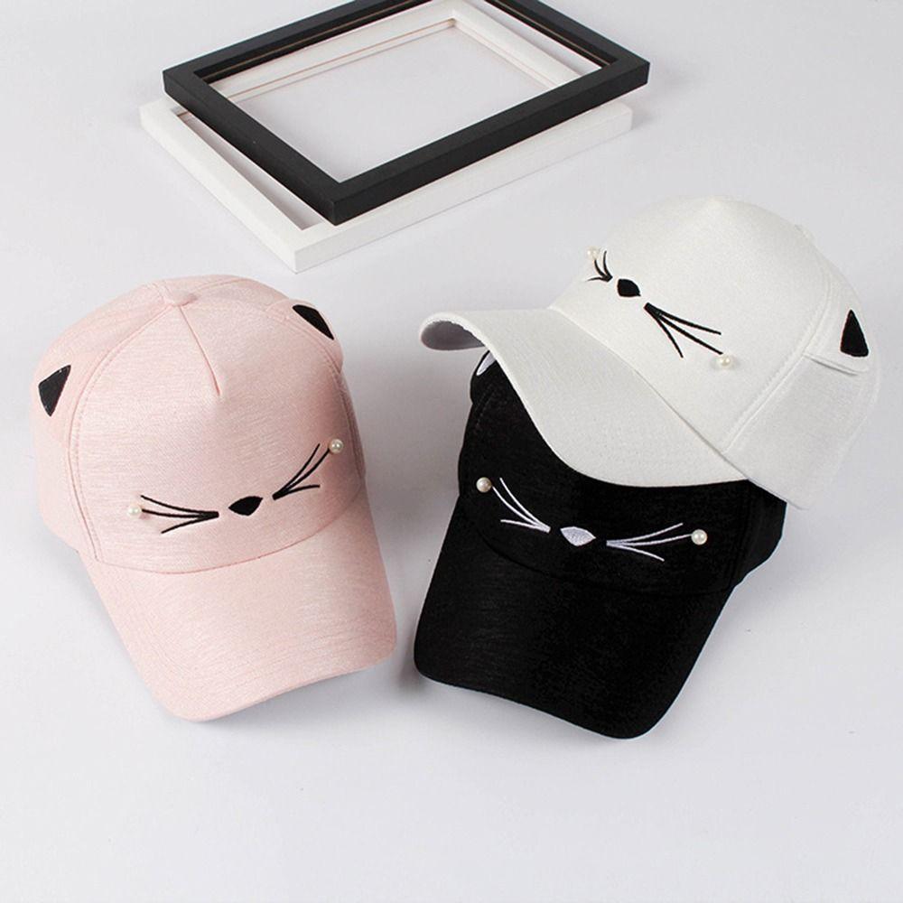 Fashion Cat Ear Hat Baseball Cap Cartoon Cotton Hat Outdoor Sport Cap Casual Sun Cap Cute Cosplay Hat