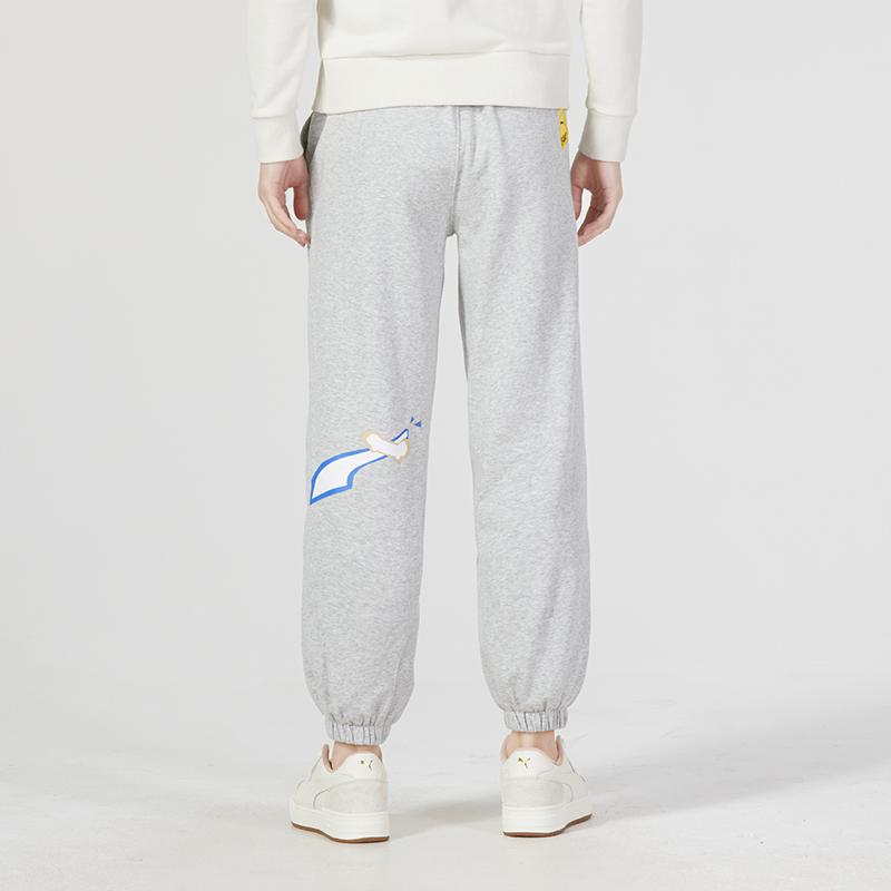 Puma Classics Street Sport Sweatpants With Logo Print Men Bottoms Grey 539971-04