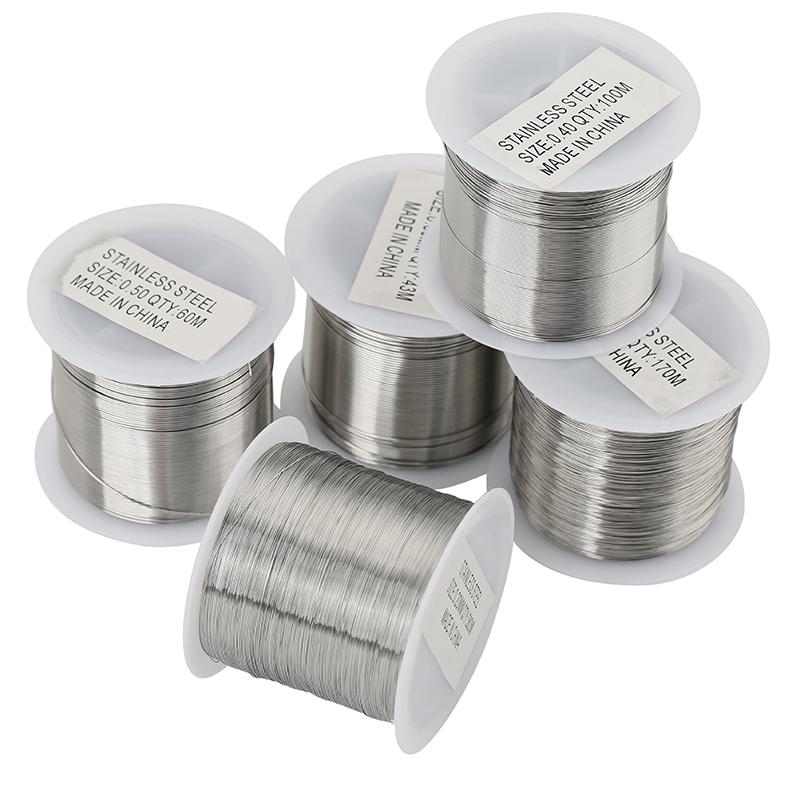1 Rolle Edelstahl Perlendraht Armband Schnüre 0,2 0,3 0,4 0,5 0,6 mm Starker Halsketten Faden String Für DIY Schmuckherstellung