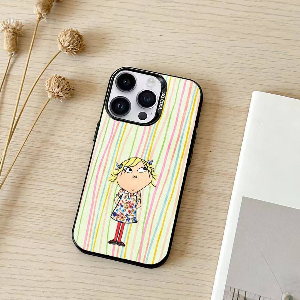 Charlie and Lola Anime Phone Case Color Silver Shell For IPhone 17 16 15 14 13 12 11 Pro Max Plus