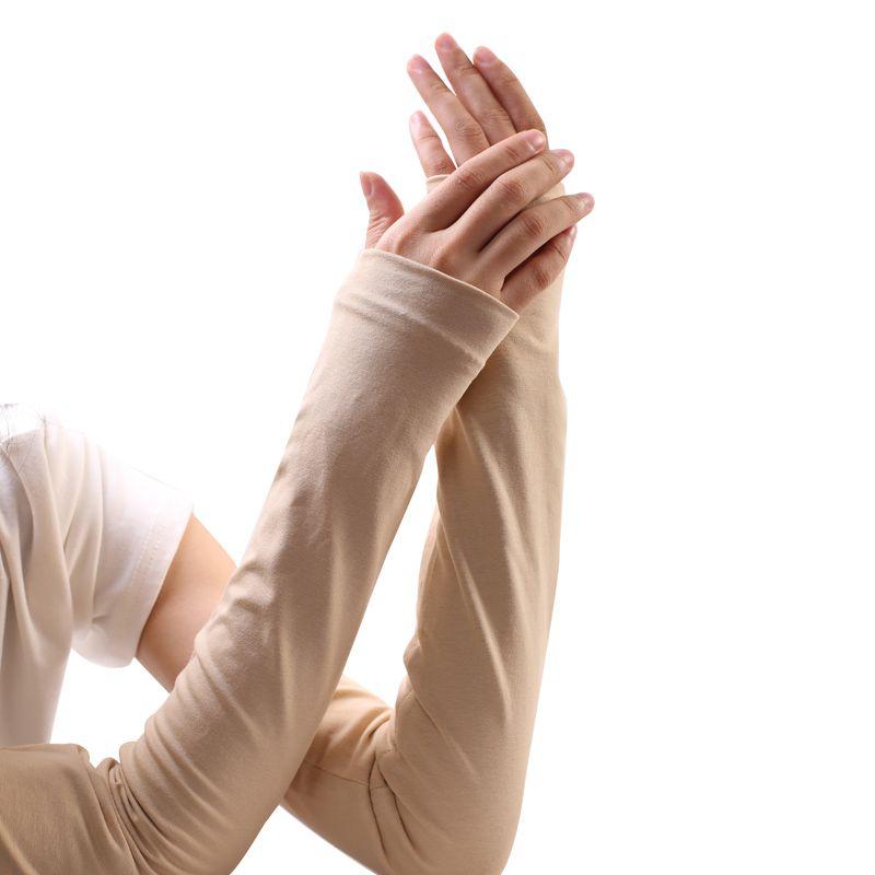 

Четыре сезона Чистый хлопок Двухслойные Нарукавники Мужские и женские Сверхдлинные Рукава Специальные Теплые Перчатки Защита от Холода Skin color One size