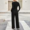 Women's 2 Piece Solid Color Casual Sportswear Long Pants Set