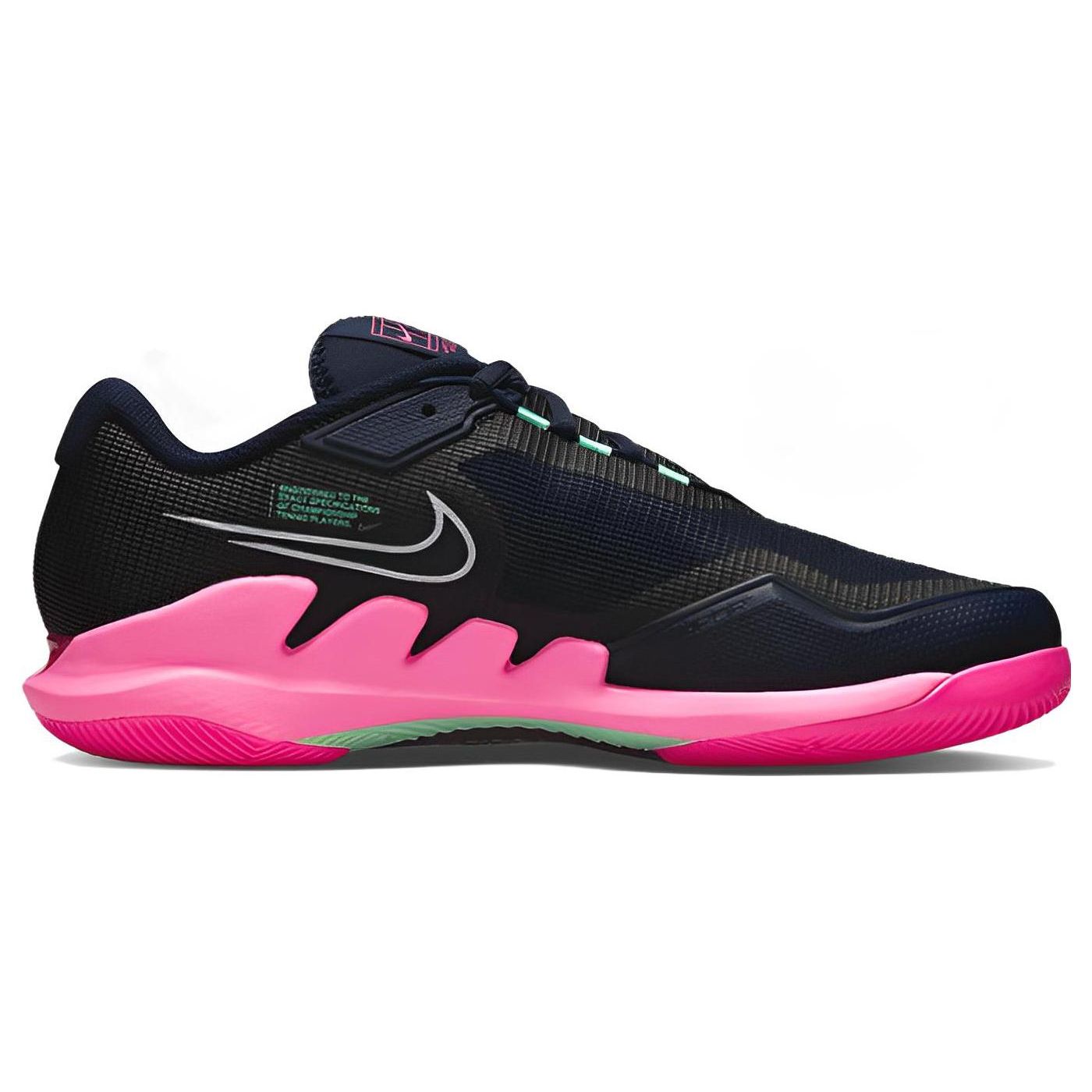 Мужские кроссовки Nike Air Zoom Vapor Pro Obsidian Hyper Pink Blue Green-Glow White — фото 2