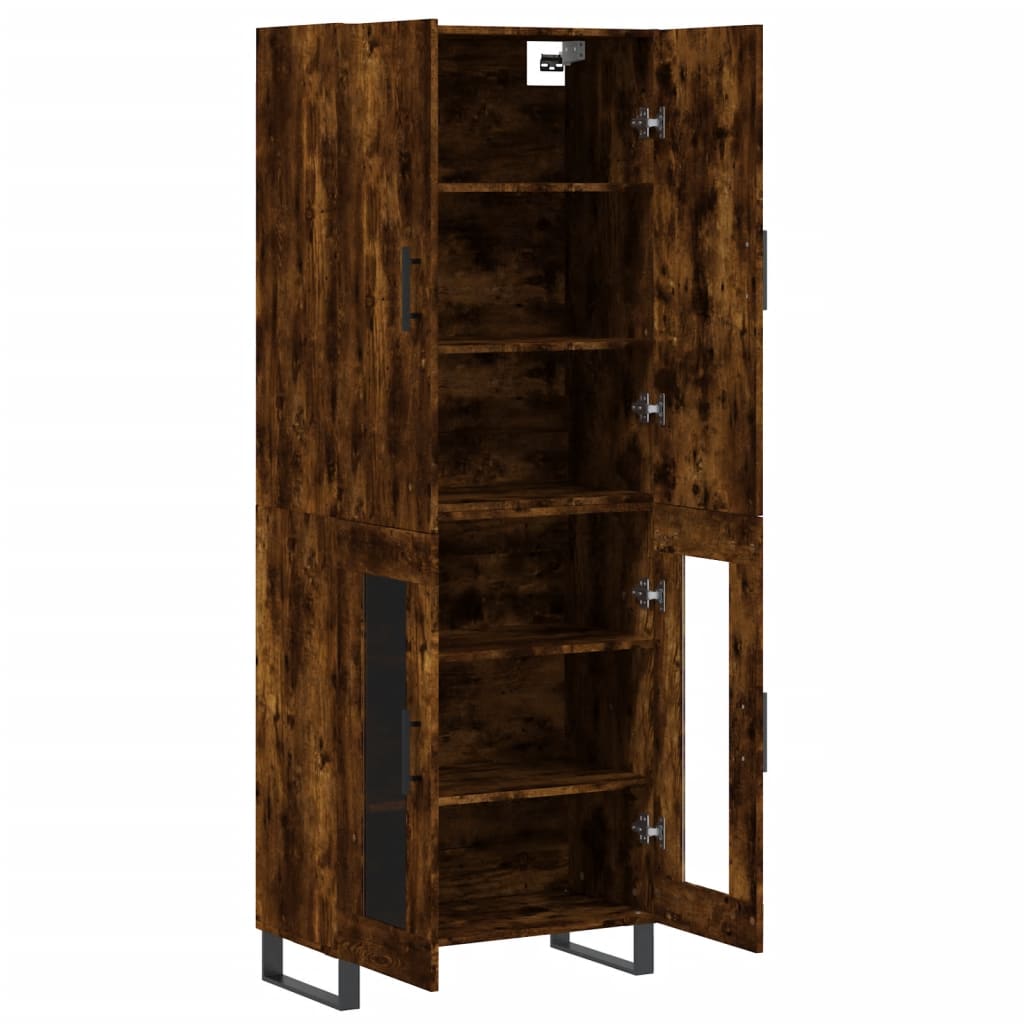 Highboard in Smoked Oak Finish 69.5 x 34 x 180 cm Engineered Wood