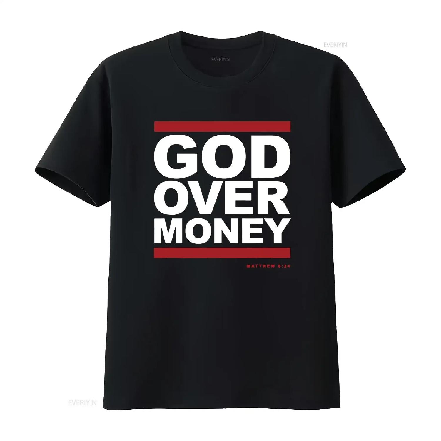 

God Over Money T Shirt vintage Washed graphic fashion streetwear designer clothes Versatile Unisex Top For Everyday Wear XXXXXL різнокольоровий