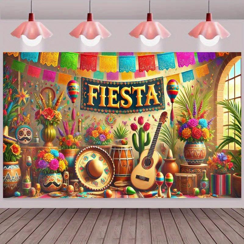 1 Piece of Vibrant Mexican Carnival Banner - Colorful May 5th Festival Decoration