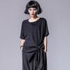 Women's Asymmetrical Chiffon-Modal Spliced Loose T-Shirt