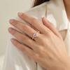 Heart Ring Adjustable for Women Zircon Love Shaped Open Ring Silver Color Romantic Promise Jewelry Gift