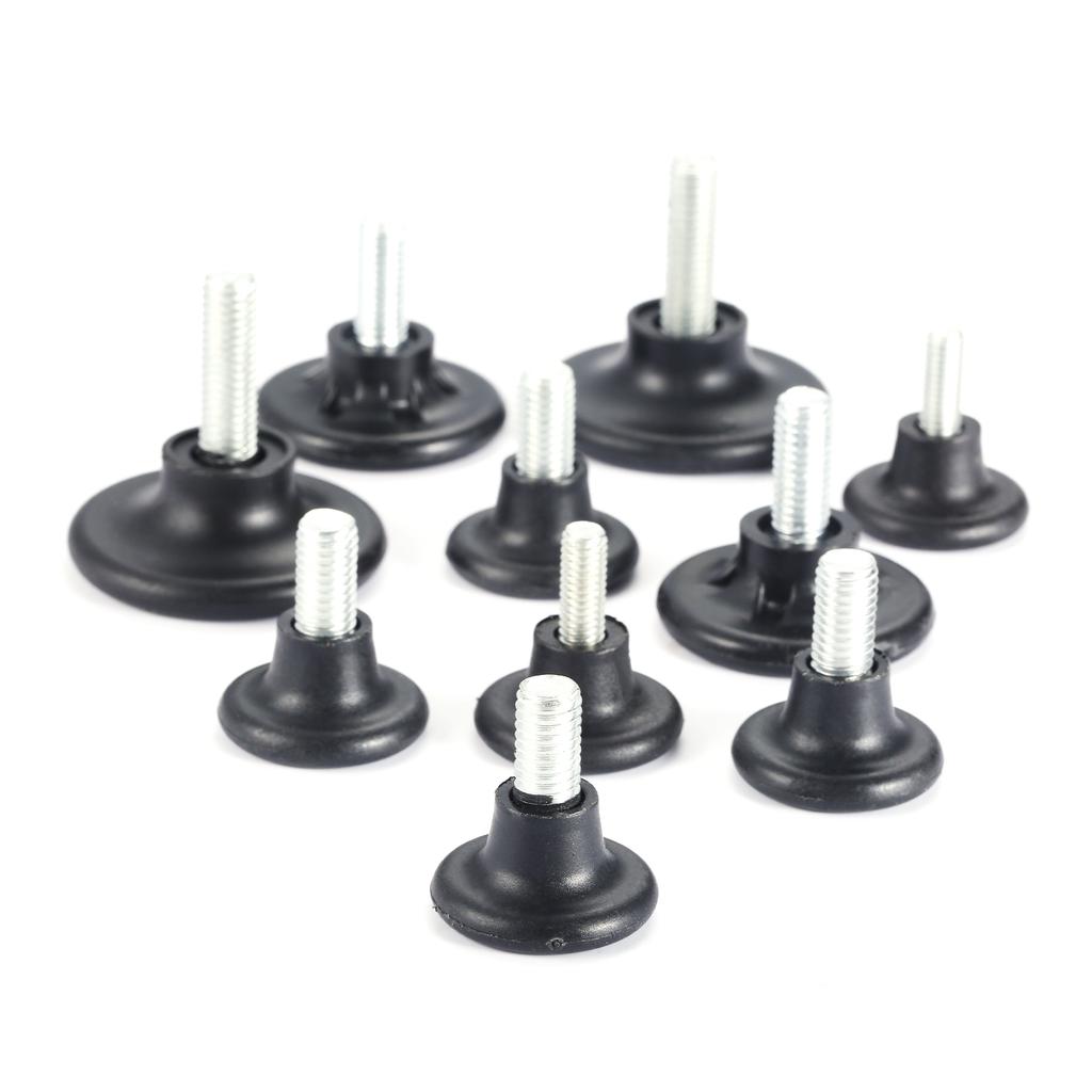 10Pcs M6 M8 Screw on Furniture Glide Leveling Foot Adjustable Diameter Home Table Desk Glide Leg Leveler Leveling Foot Adjuster