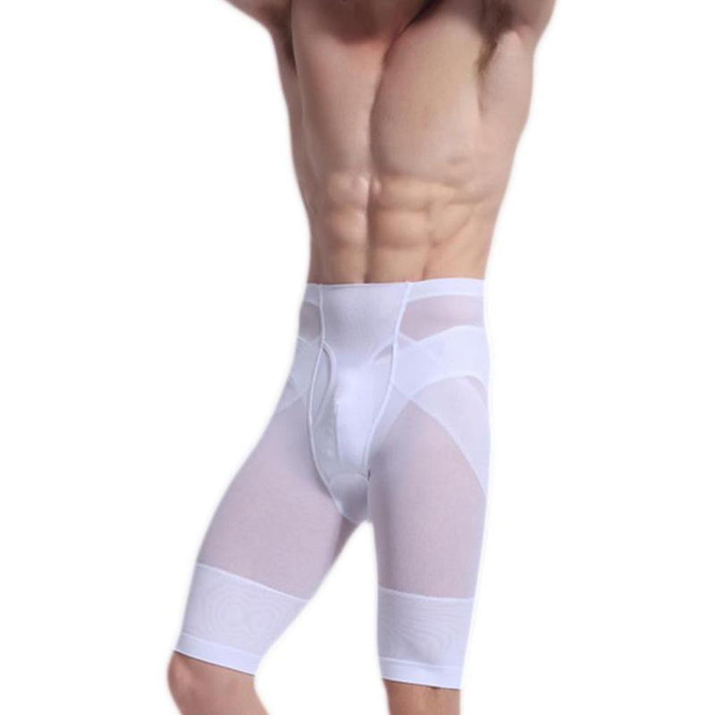 Men High Waist Hips Legs Men High Waist Hips Shaped Slim Shorts Body Shaping Tighten Abdomen Pants