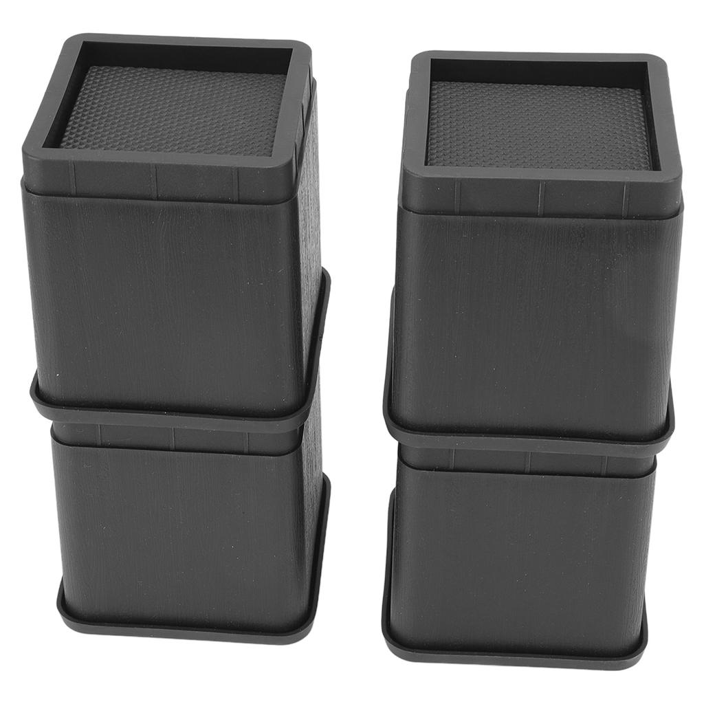 4pcs Stackable Furniture and Bed Risers Anti Slip Rubber Pad Lifts Up Riser for Sofa Bed Chair