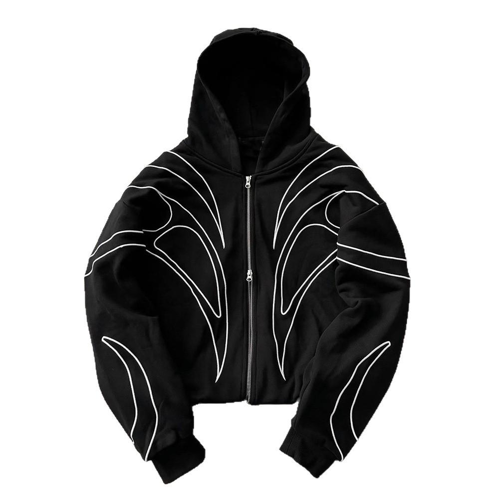 Unisex Straatstijl Trendy Kruisprint Losse Hoodie Vest