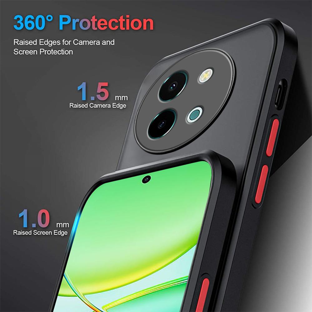 Matte Hard PC Phone Case for VIVO Y18 Y38 Y03 4G Y18E Y100 Shockproof Armor TPU Camera Lens Protection Silicone Edge Cover for Vivo Y 38 18