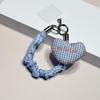 Plaid Fabric Phone Wrist Strap & Keychain with Elastic Hair Tie