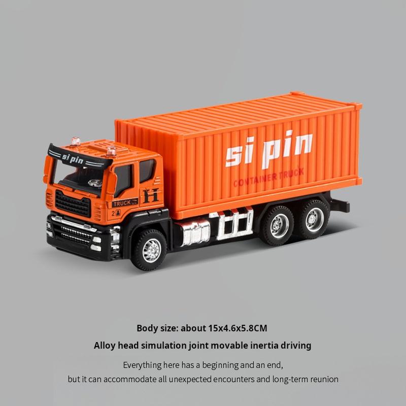 Alloy Dump Truck Flat Trailer Fuel Tank Car Model Removable Engineering Transport Container Lorry Vehicle Toy For Boy