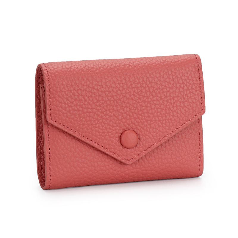 2024 New Women Wallets Genuine Leather Short Wallet First Layer of Cowhide Billfold For Ladies Trifold Envelope Coin Purse